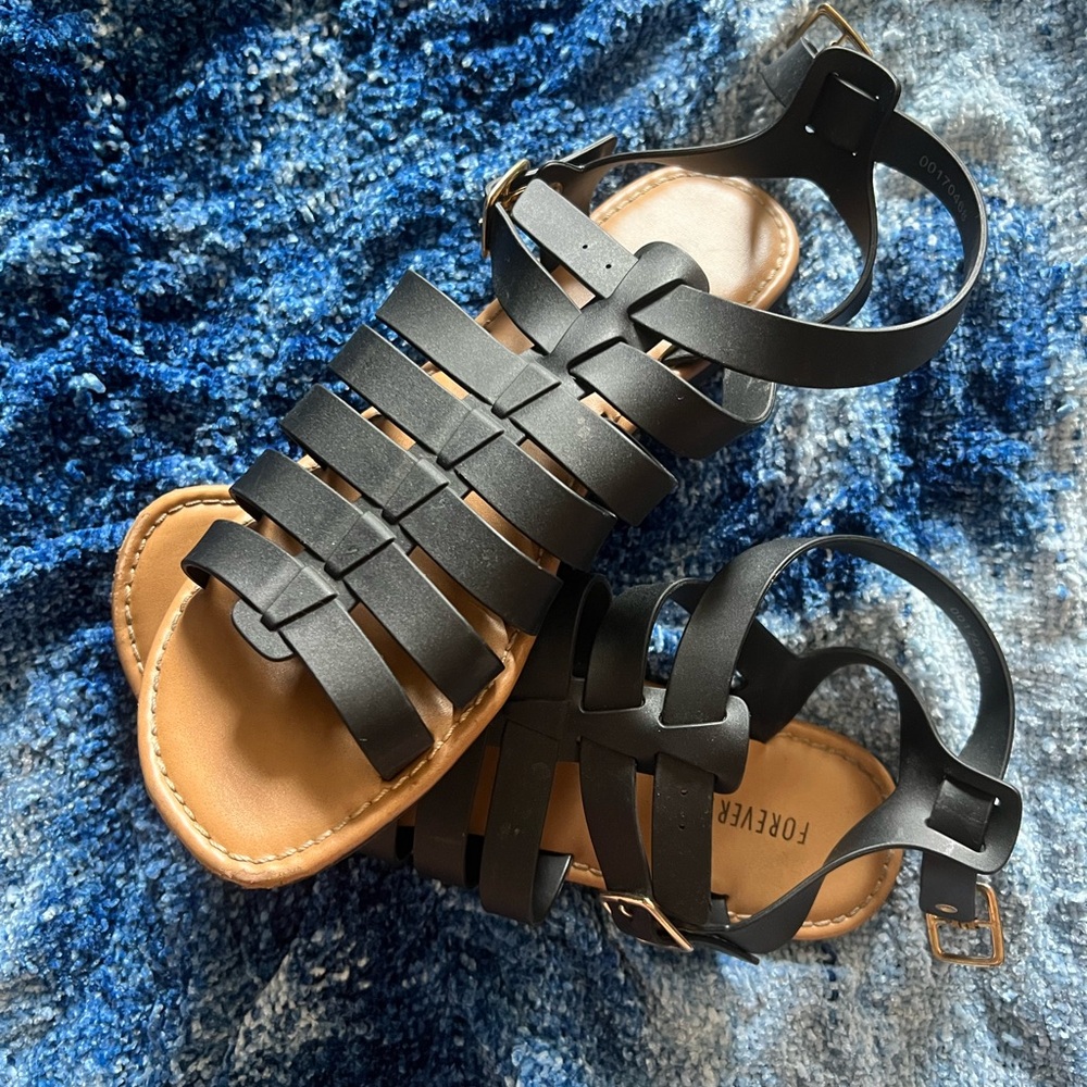 Forever 21 Black and Tan Gladiator Sandals
